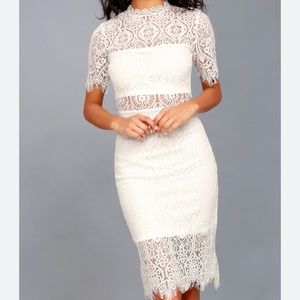 Lulus Remarkable White Lace Dress Small Whites Lace Dress